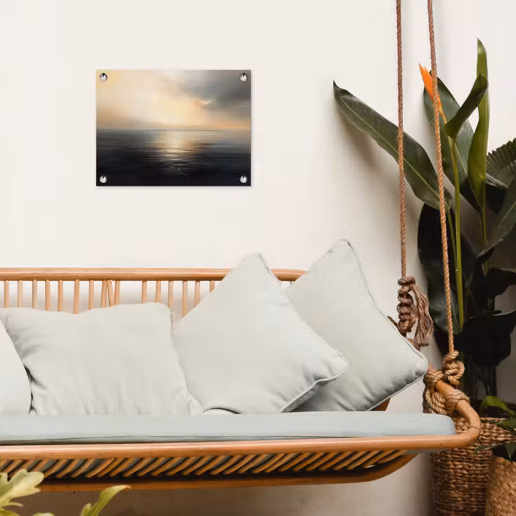 Zon - Horizon - Zee tuinposter los doek klein -sfeer7