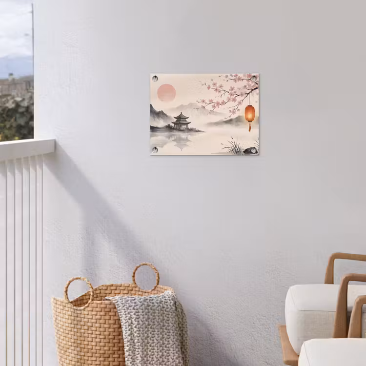 Zon - Japans - Traditioneel tuinposter los doek klein -sfeer8