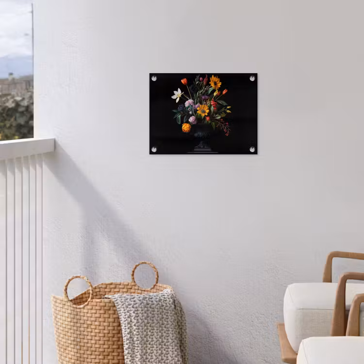 Zonnebloemen - Boeket - Kleurrijk tuinposter los doek klein -sfeer8
