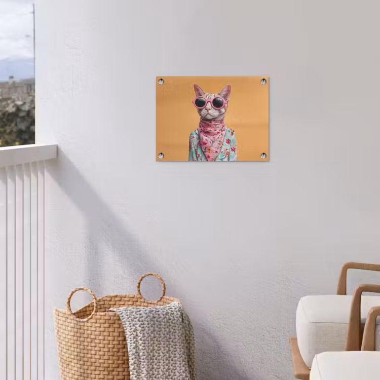Zonnebril - Kat - Sjaal - Bloemen tuinposter los doek klein -sfeer8
