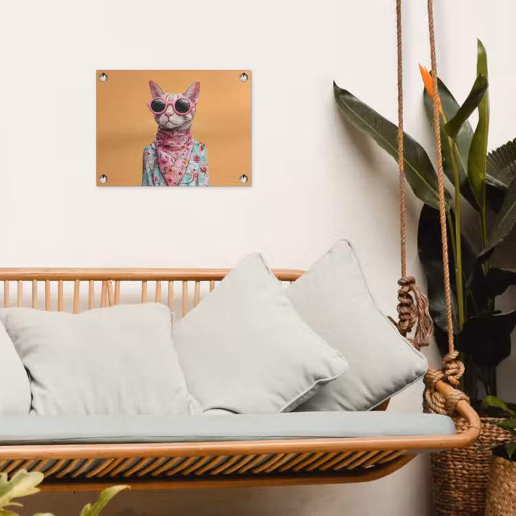 Zonnebril - Kat - Sjaal - Bloemen tuinposter los doek klein -sfeer7