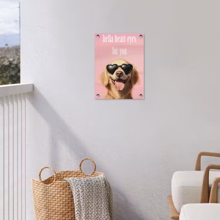 Zonnebril - Hartjes - Hond - Valentijn tuinposter los doek klein -sfeer8