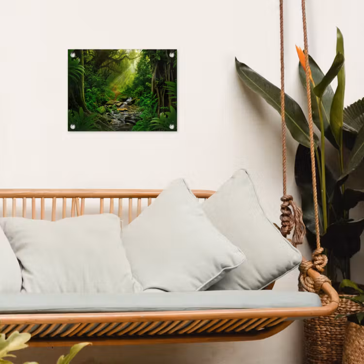 Zonnige Stralen in het Regenwoud tuinposter los doek klein -sfeer7