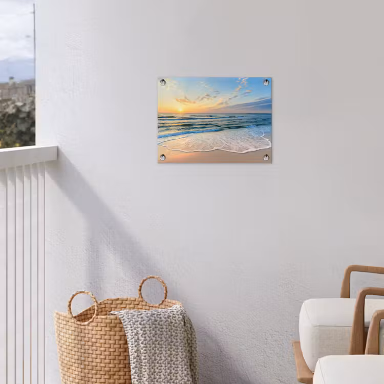 Zonsondergang aan Zee tuinposter los doek klein -sfeer8