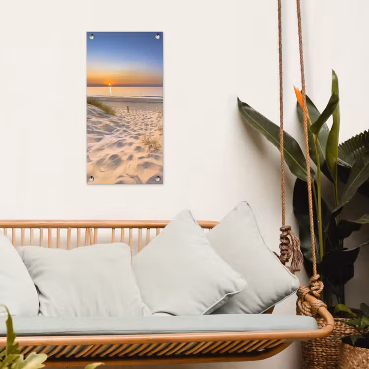 Zonsondergang aan Zee tuinposter los doek klein -sfeer7