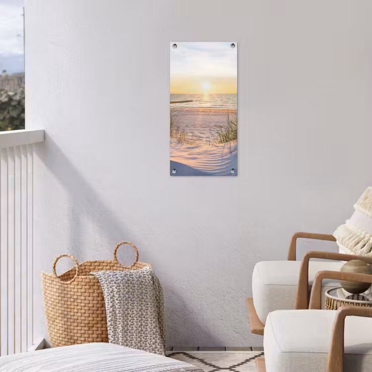 Zonsondergang op het Strand tuinposter los doek klein -sfeer8