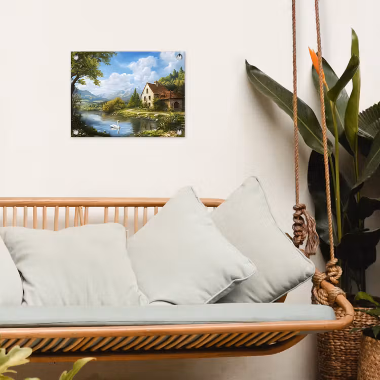 Zwaan - Bomen - Rust tuinposter los doek klein -sfeer7