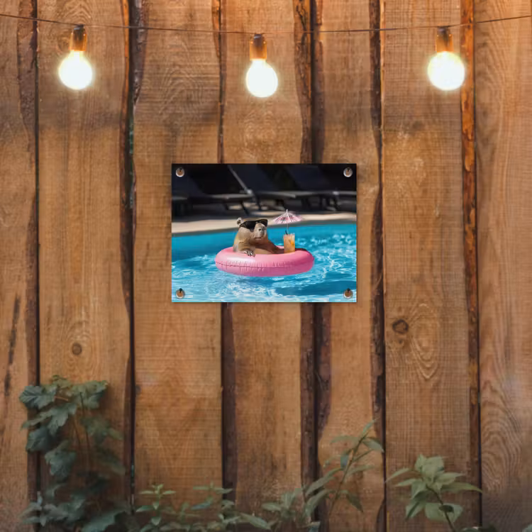 Zwemband - Capibara - Zonnebril - Water tuinposter los doek klein -sfeer1