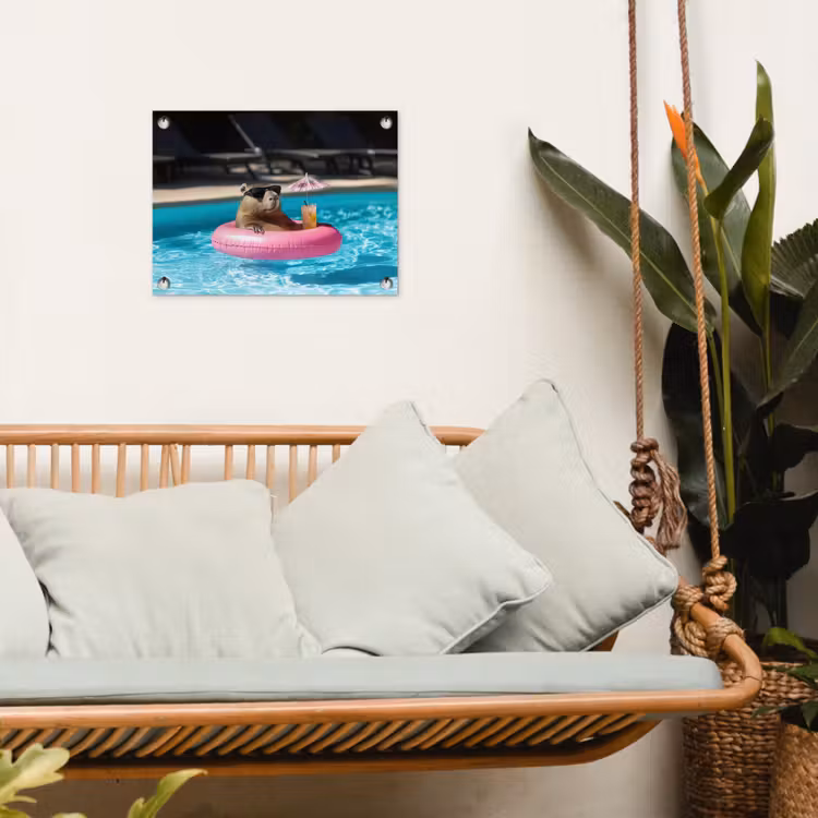 Zwemband - Capibara - Zonnebril - Water tuinposter los doek klein -sfeer7