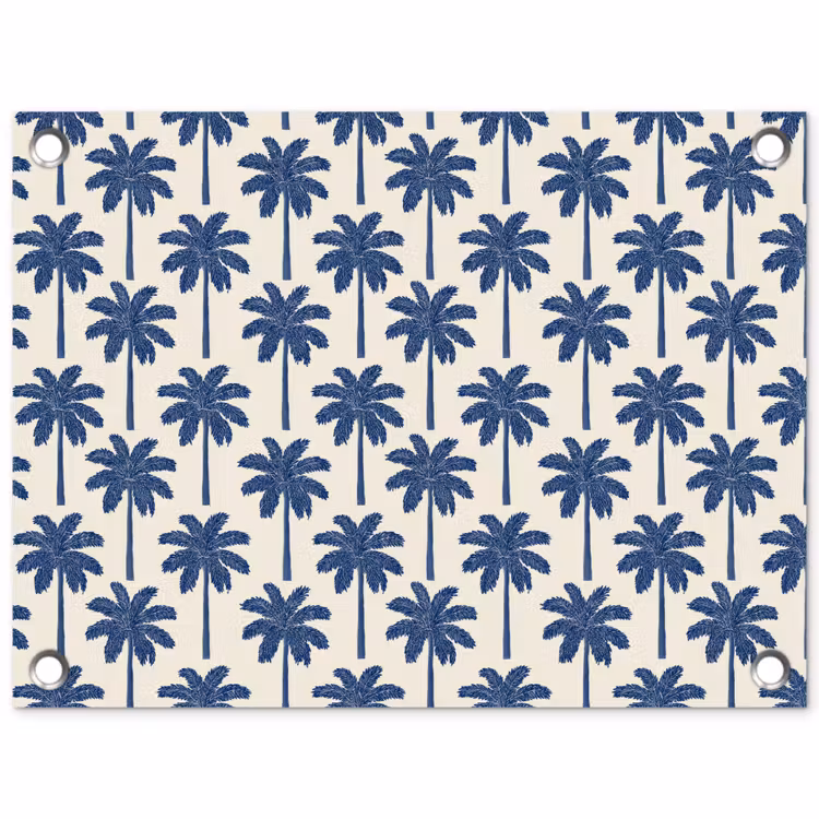 Symmetrisch - Palm - Blauw tuinposter los doek klein 239 -3d