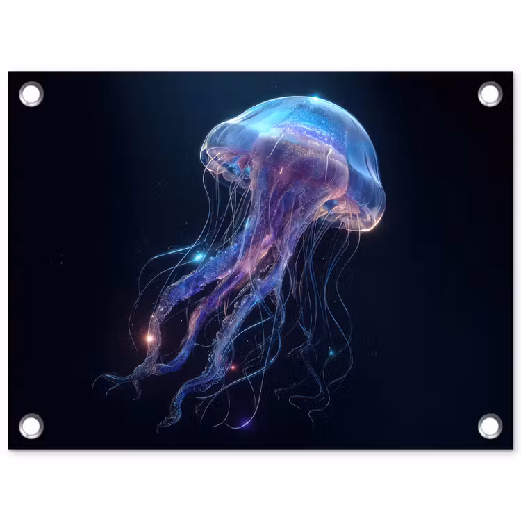 Tentakels - Kwal - Paars - Sprankeling tuinposter los doek klein -3d