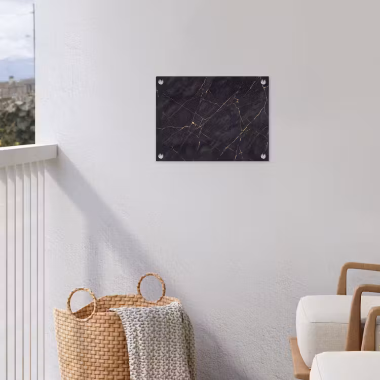 Textuur - Gouden lijnen - Abstract - Modern - Zwart tuinposter los doek klein -sfeer8