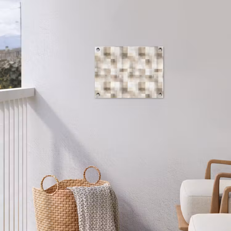 Textuur - Linnen - Beige tuinposter los doek klein 239 -sfeer8
