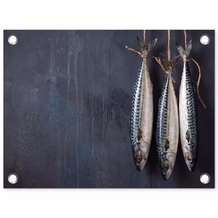 Garden Poster - Three Fish - Rope - Drie vissen - Touw tuinposter los doek klein