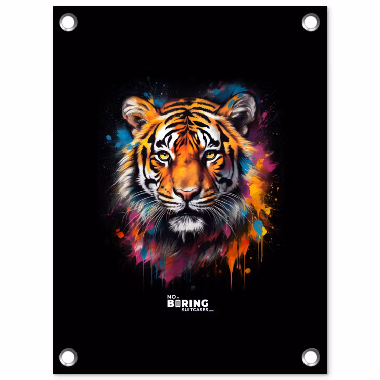 Tijger als street art kunstwerk tuinposter los doek klein -3d