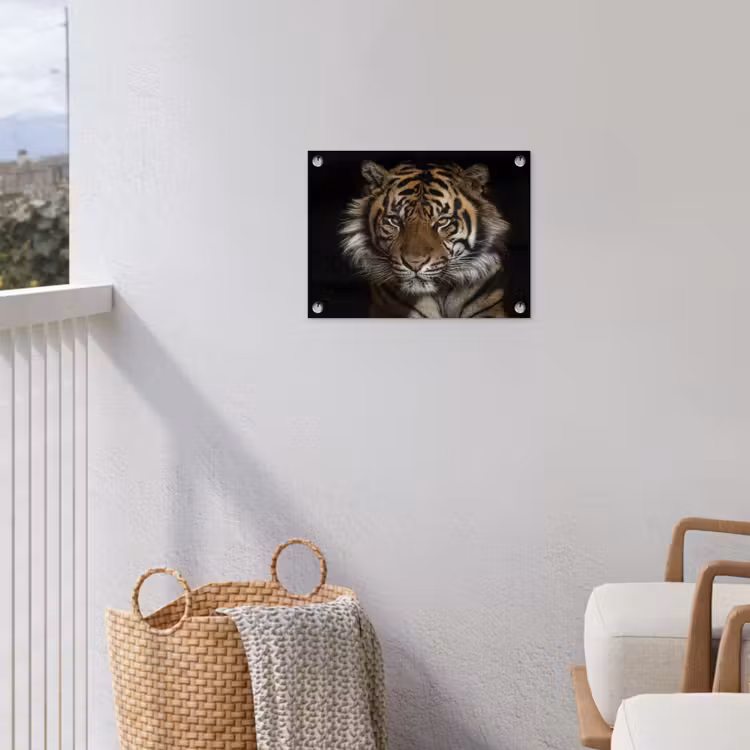 Tijger - Wilde dieren - Portret tuinposter los doek klein -sfeer8