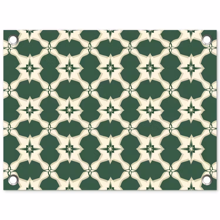 Tegel - Klassiek - Groen tuinposter los doek klein 239 -3d