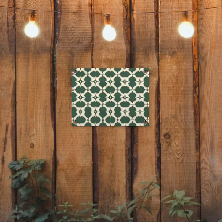 Tegel - Klassiek - Groen tuinposter los doek klein 239 -sfeer1