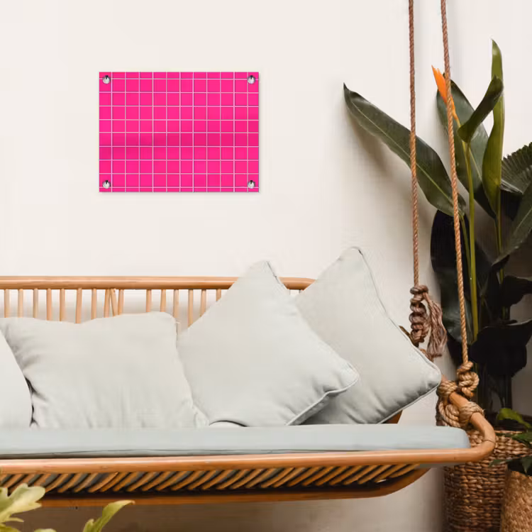Tegels - Vierkant - Fuchsia tuinposter los doek klein 239 -sfeer7