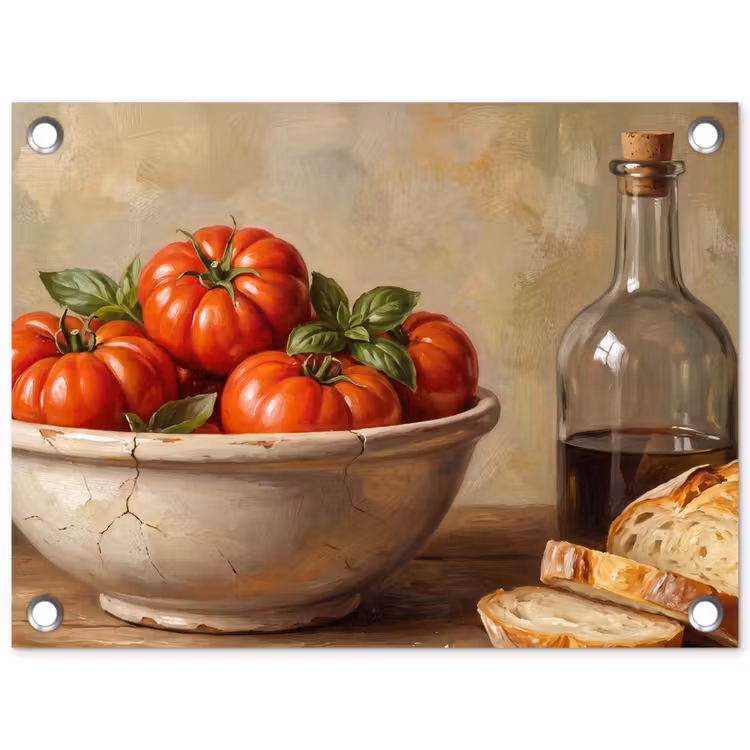 Garden Poster - Tomatoes - Bowl - Food - Tomaten - Kom - Eten tuinposter los doek klein