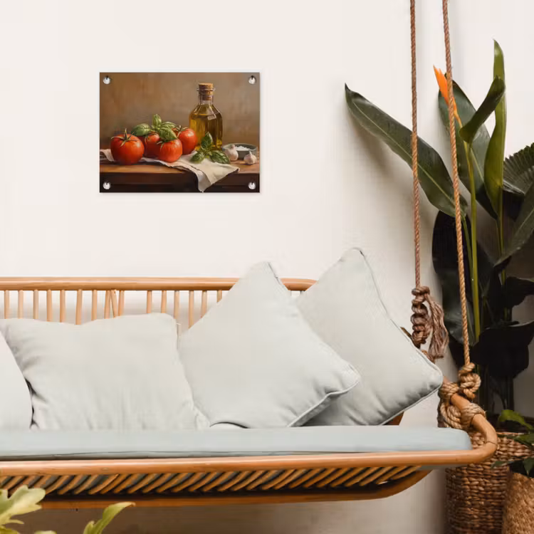 Tomaten - Olijfolie - Stilleven tuinposter los doek klein -sfeer7