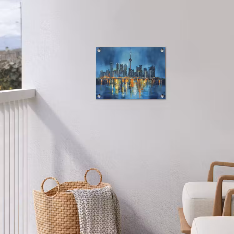 Skyline Toronto - Water - Stadslichten - Toren tuinposter los doek klein -sfeer8