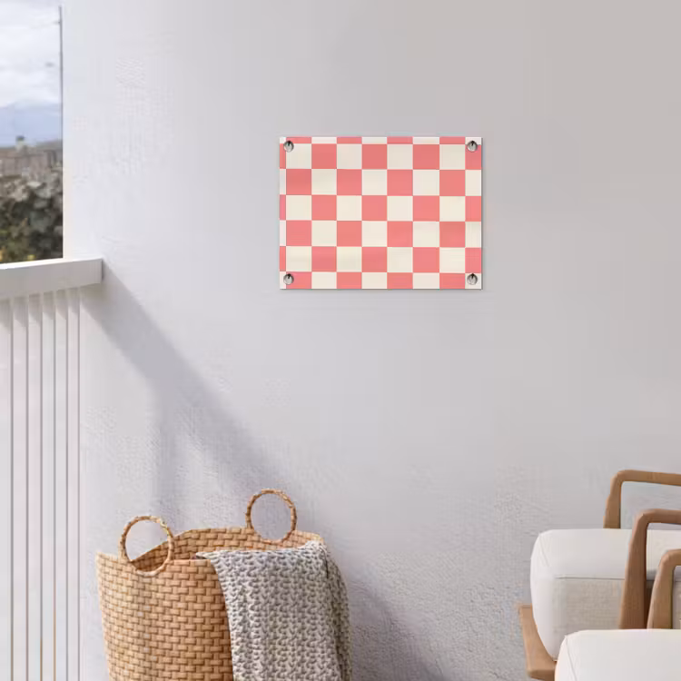 Traditioneel - Patroon - Roze tuinposter los doek klein 239 -sfeer8