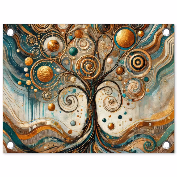 Levensboom - Boom - Abstract - Modern tuinposter los doek klein -3d