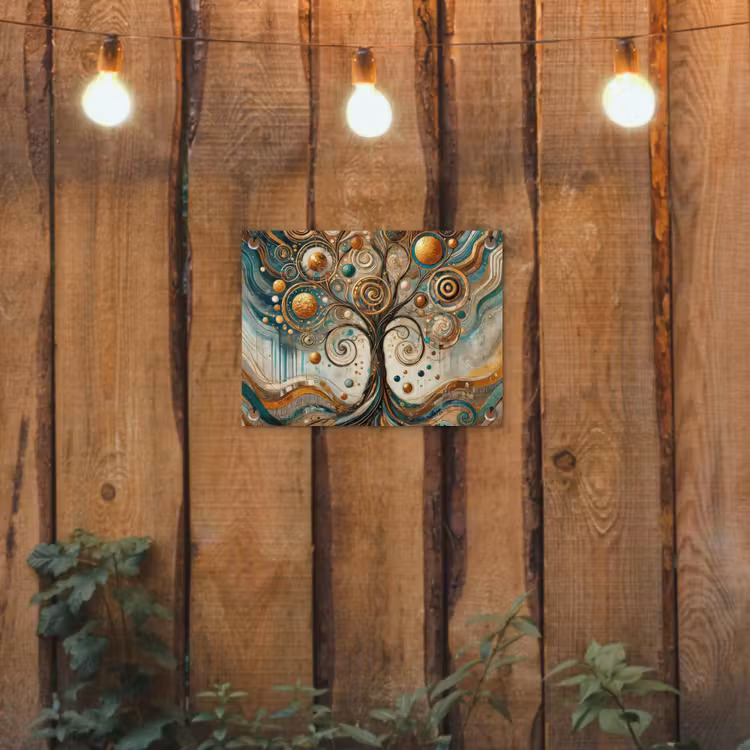 Levensboom - Boom - Abstract - Modern tuinposter los doek klein -sfeer1