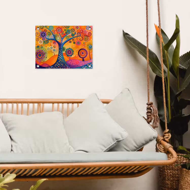 Boom - Levensboom - Abstract - Kleurrijk tuinposter los doek klein -sfeer7
