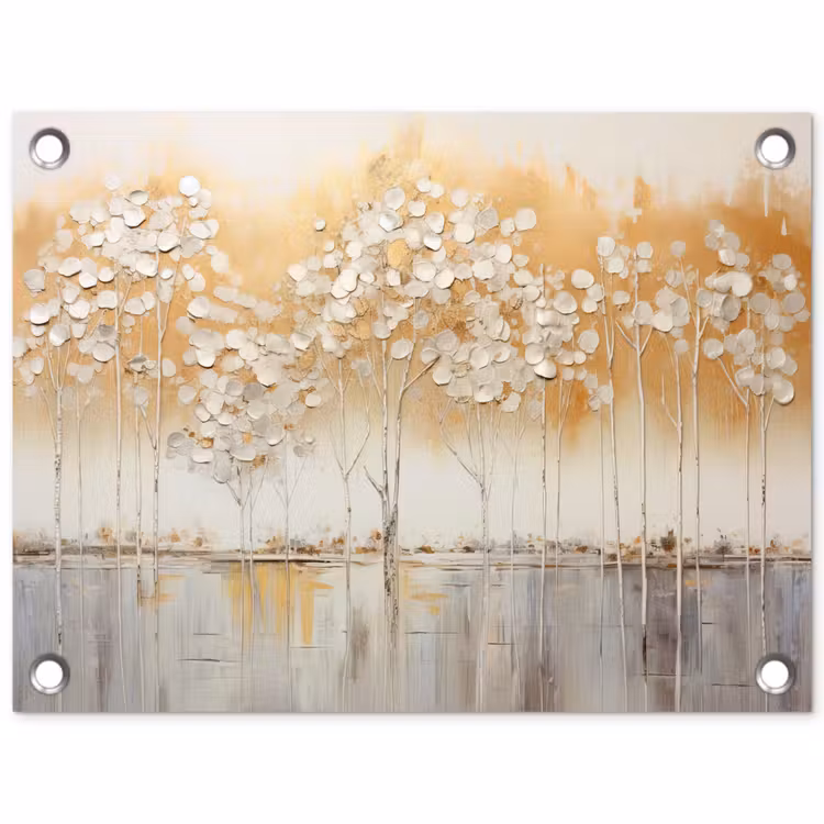 Bomen - Kunst - Acryl - Natuur tuinposter los doek klein -3d