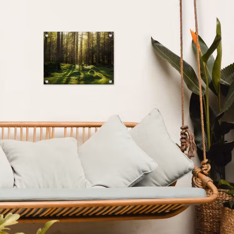 Bomen - Bos - Mos - Planten - Zon - Natuur tuinposter los doek klein -sfeer7