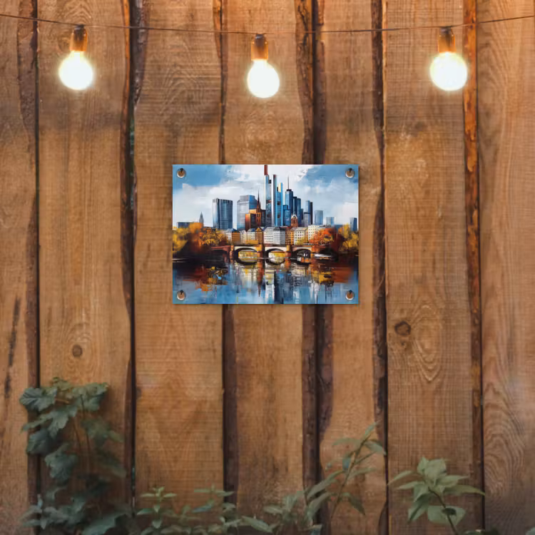Bomen Frankfurt- Stad - Skyline - Brug tuinposter los doek klein -sfeer1