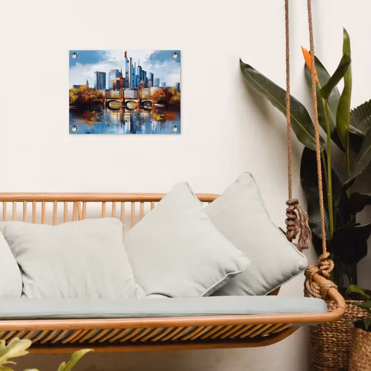 Bomen Frankfurt- Stad - Skyline - Brug tuinposter los doek klein -sfeer7