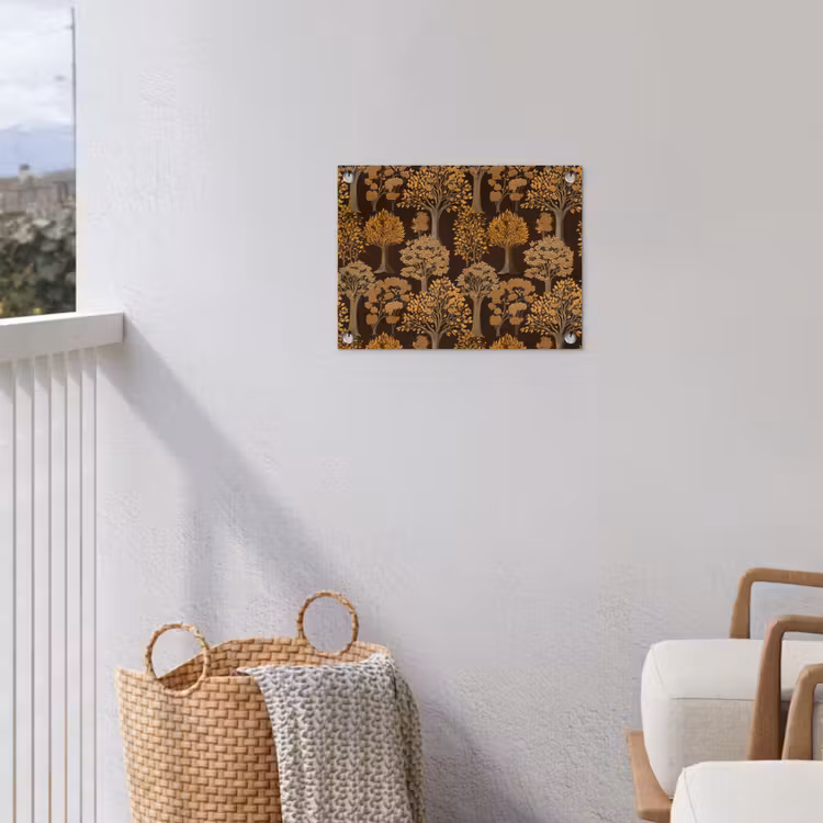 Bomen - Patroon - Bruin tuinposter los doek klein 239 -sfeer8