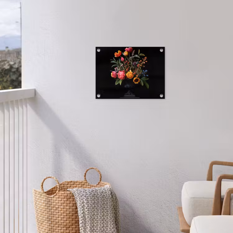 Tulpen - Bessen - Boeket - Vaas tuinposter los doek klein -sfeer8