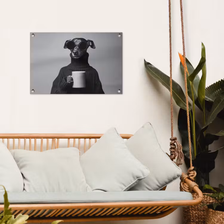 Coltrui - Hond - Bril - Mok tuinposter los doek klein -sfeer7