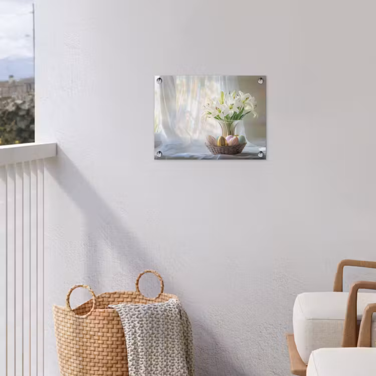 Vaas - Eieren - Bloemen tuinposter los doek klein -sfeer8