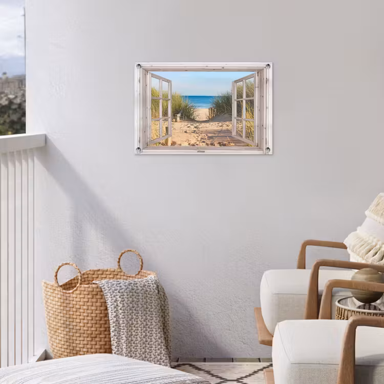 Uitzicht op Strandpad tussen duinen tuinposter los doek klein -sfeer8
