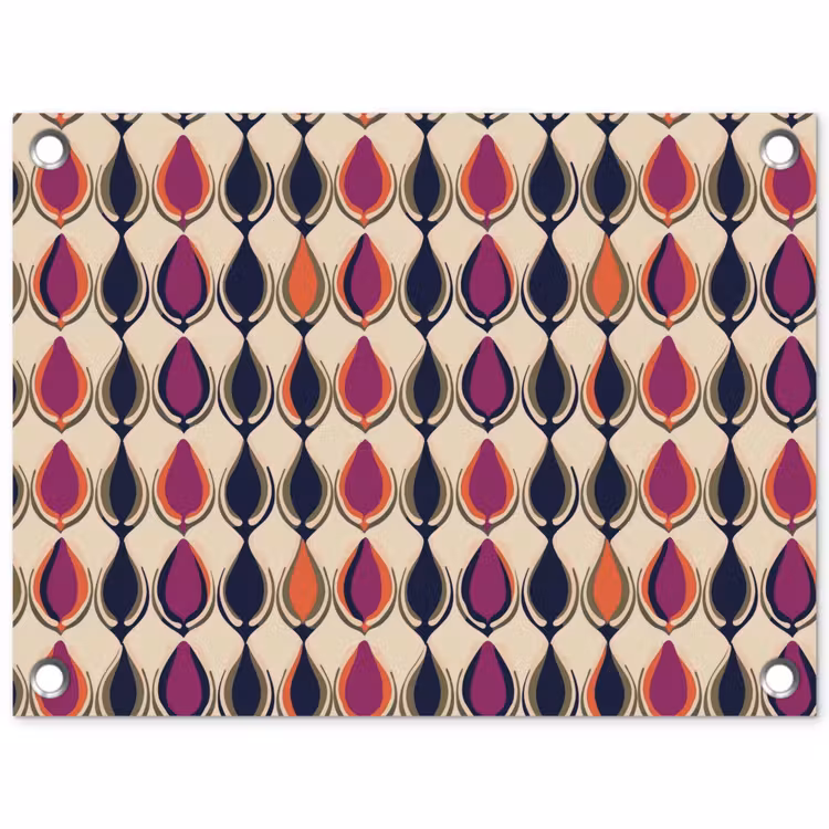 Vintage - Retro - Kleurrijk tuinposter los doek klein 239 -3d