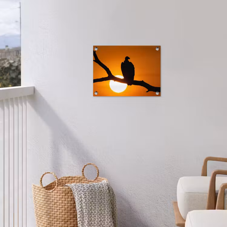 Gier - Tak - Zon - Oranje tuinposter los doek klein -sfeer8