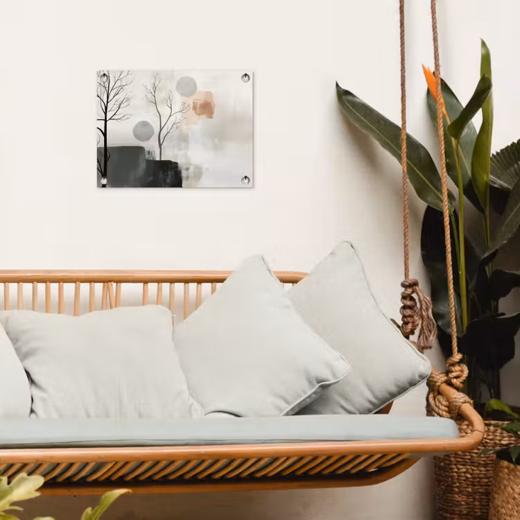 Wabi sabi - Beige - Plant tuinposter los doek klein -sfeer7
