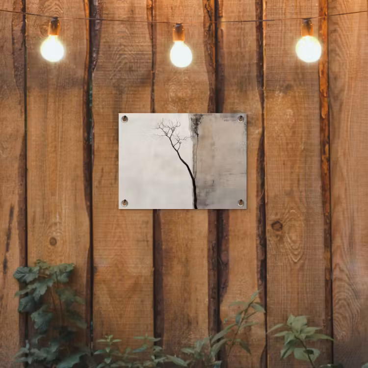 Wabi sabi - Plant - Beige tuinposter los doek klein -sfeer1