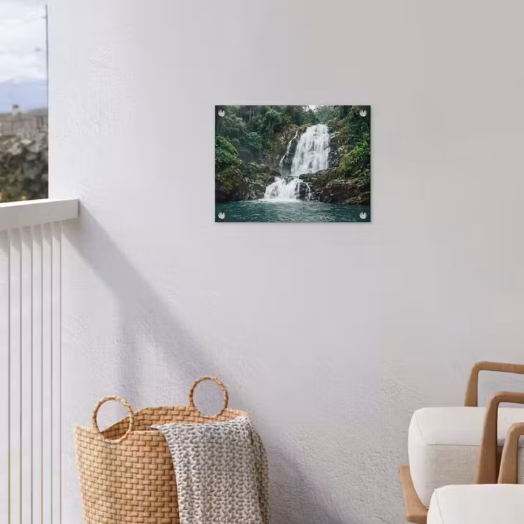 Waterfall - Forest - Nature - Greenkhgyguyg tuinposter los doek klein -sfeer8
