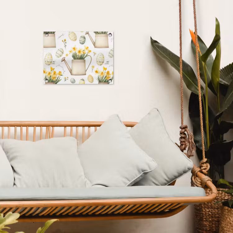 Gieter - Bloemen - Eieren tuinposter los doek klein -sfeer7