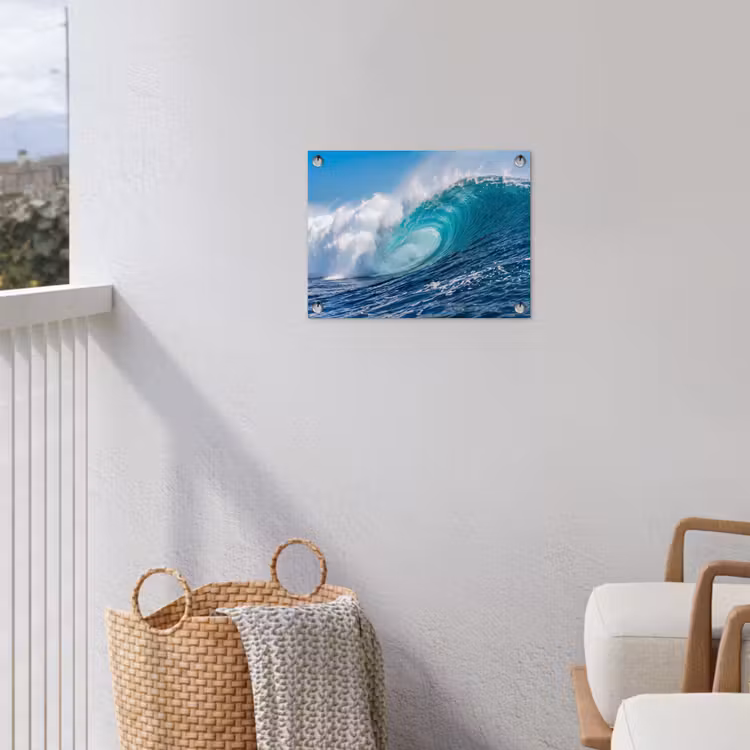 Golf - Oceaan - Water - Dynamisch - Blauw tuinposter los doek klein -sfeer8