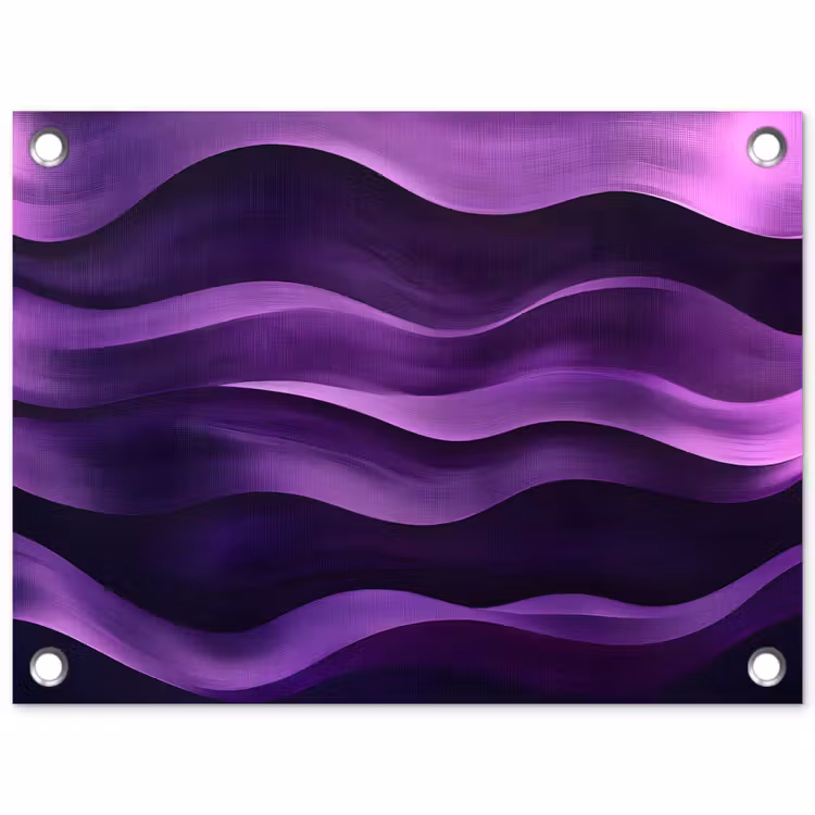 Golven - Abstract - Paars tuinposter los doek klein -3d