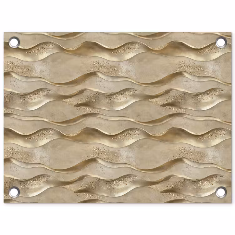 Golven - Patroon - Goud tuinposter los doek klein 239 -3d
