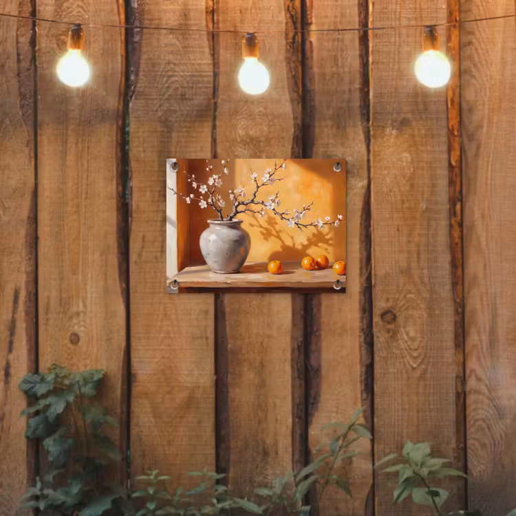 Garden Poster - White Flowers - Still Life - Witte bloemen - Stilleven tuinposter los doek klein