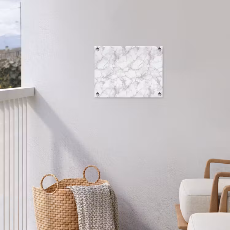 Wit - Marmer - Grijs tuinposter los doek klein 239 -sfeer8